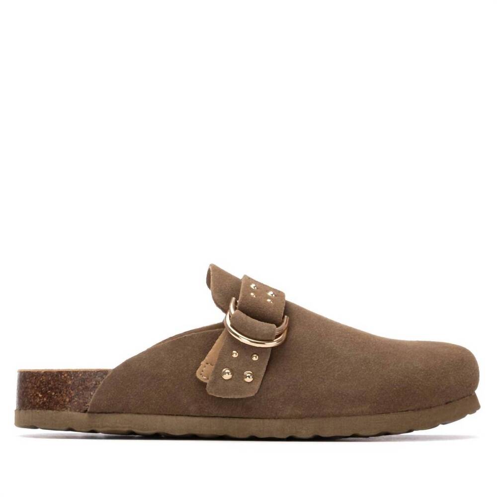 NEW XTI women's suede clog in taupe